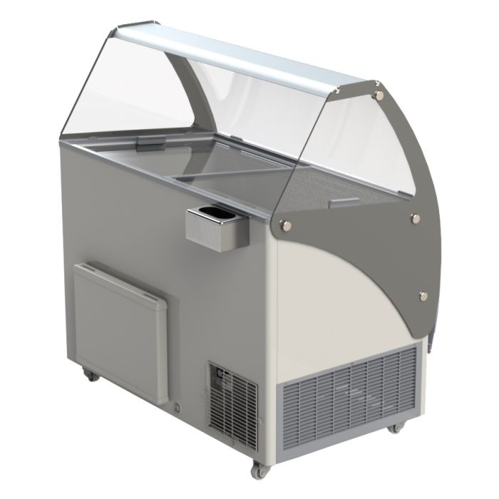 Vitrine à crème glacée 9X5L verte mobile
