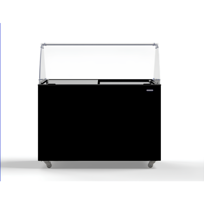 Vitrine à crème glacée 8X5L noire mobile