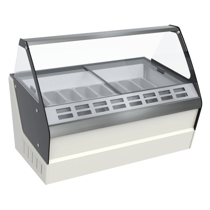 Vitrine à crème glacée 16X5L blanche mobile