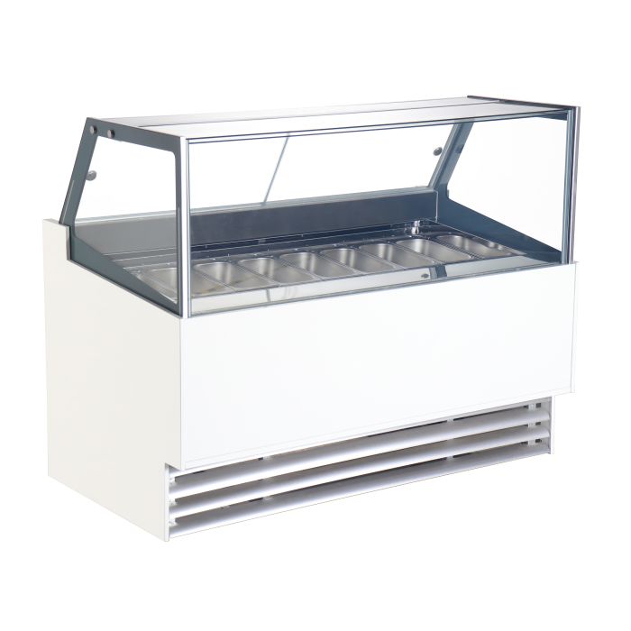 Vitrine à crème glacée 12X5L blanche mobile