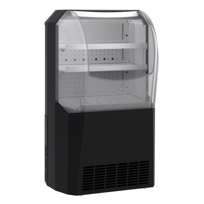 Présentoir réfrigéré en libre service pour achats impulsifs noir à LED 210L 3 grilles
