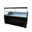 Vitrine réfrigérée de comptoir noire LED et étagère en verre à roulettes 1300