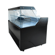 Vitrine réfrigérée de comptoir noire LED et étagère en verre à roulettes 1300