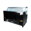 Vitrine réfrigérée de comptoir noire LED et étagère en verre à roulettes 1300