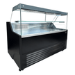 Vitrine réfrigérée de comptoir noire LED et étagère en verre à roulettes 2000