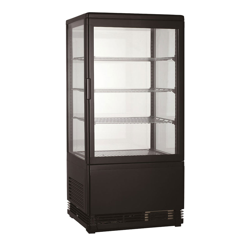 Vitrine verticale réfrigérée professionnelle 3 étages noire de 78L