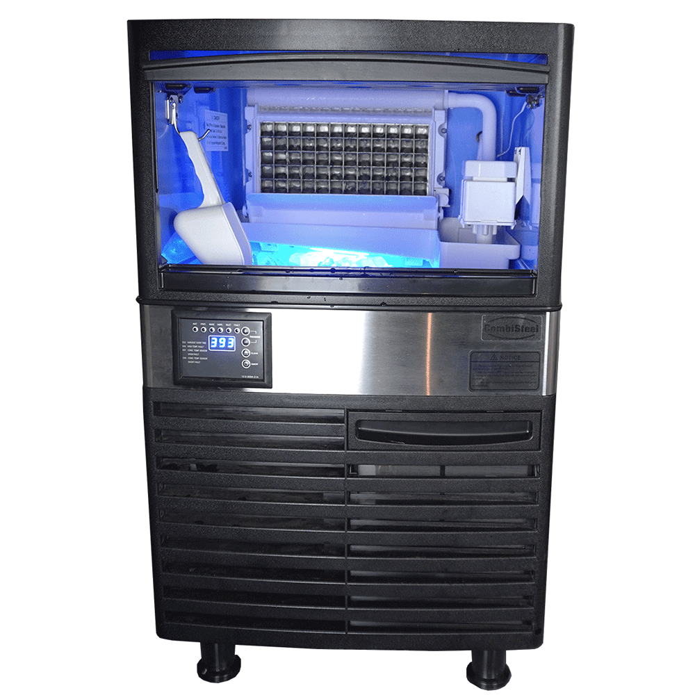 Machine à glaçons noire/grise 36kg/24h - refroidissement par air - cubes pleins