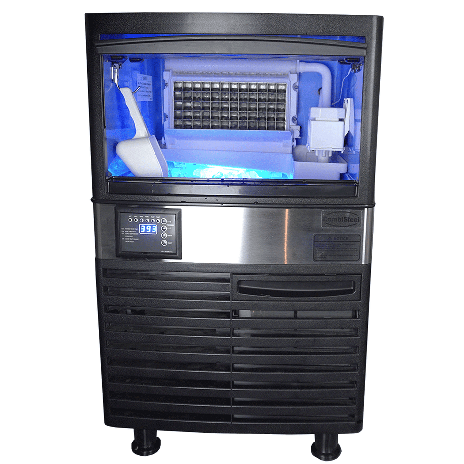 Machine à glaçons noire/grise 36kg/24h - refroidissement par air - cubes pleins