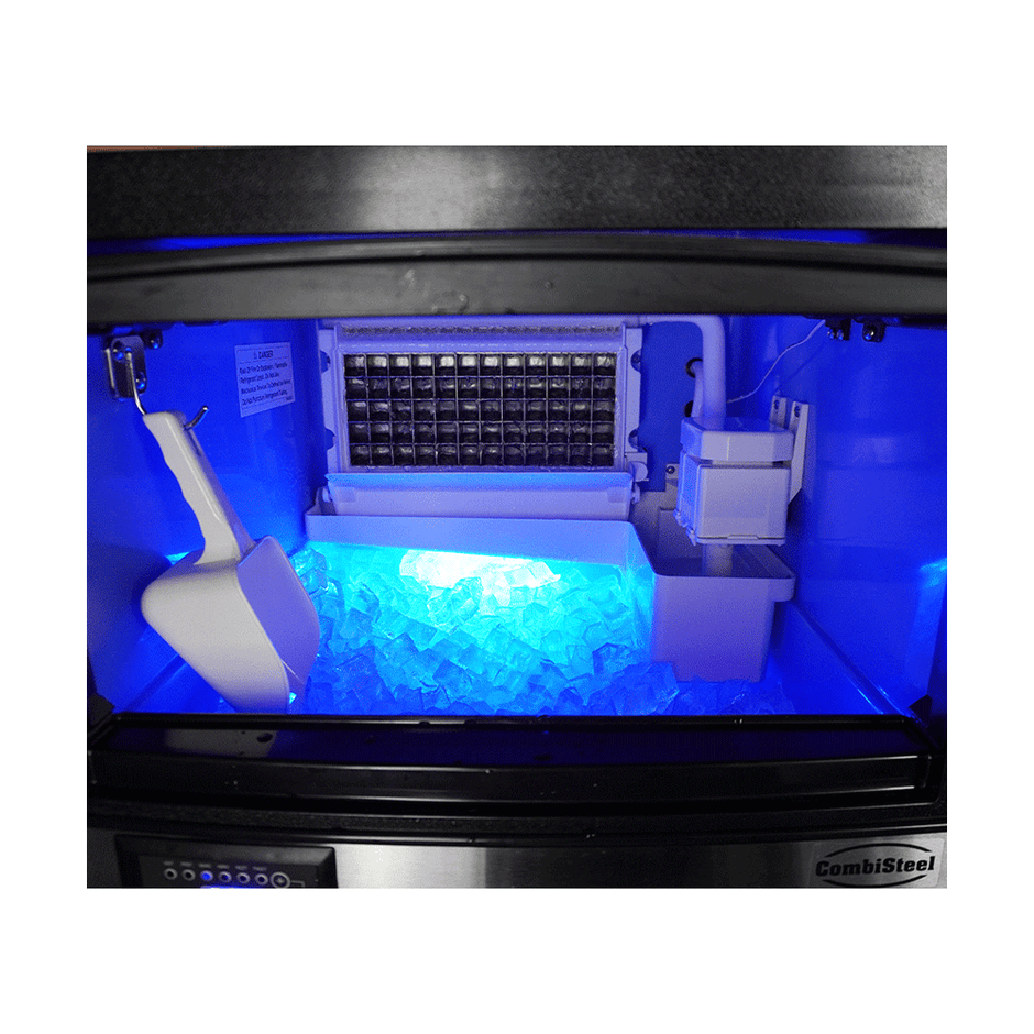 Machine à glaçons noire/grise 36kg/24h - refroidissement par air - cubes pleins