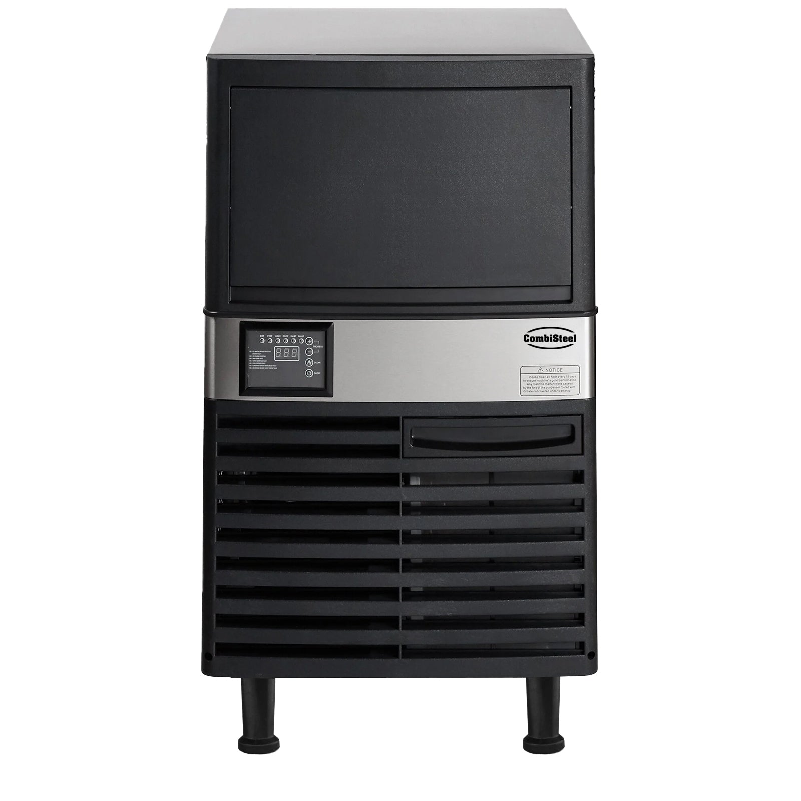 Machine à glaçons noire/grise 55kg/24h - refroidissement par air - cubes pleins