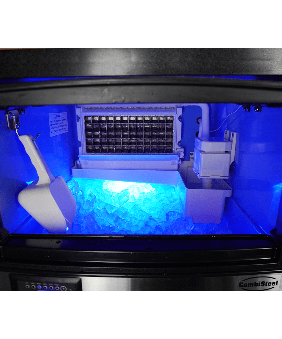 Machine à glaçons noire/grise 55kg/24h - refroidissement par air - cubes pleins