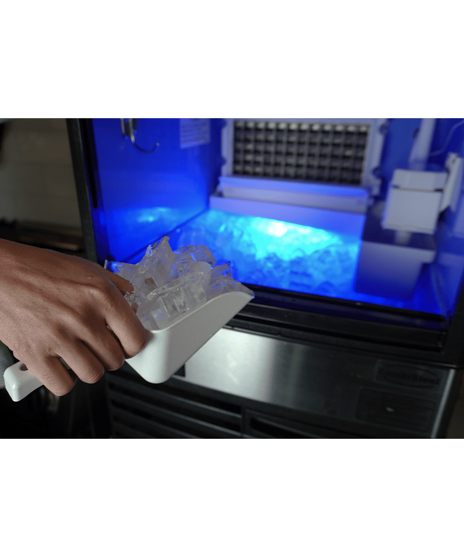 Machine à glaçons noire/grise 55kg/24h - refroidissement par air - cubes pleins