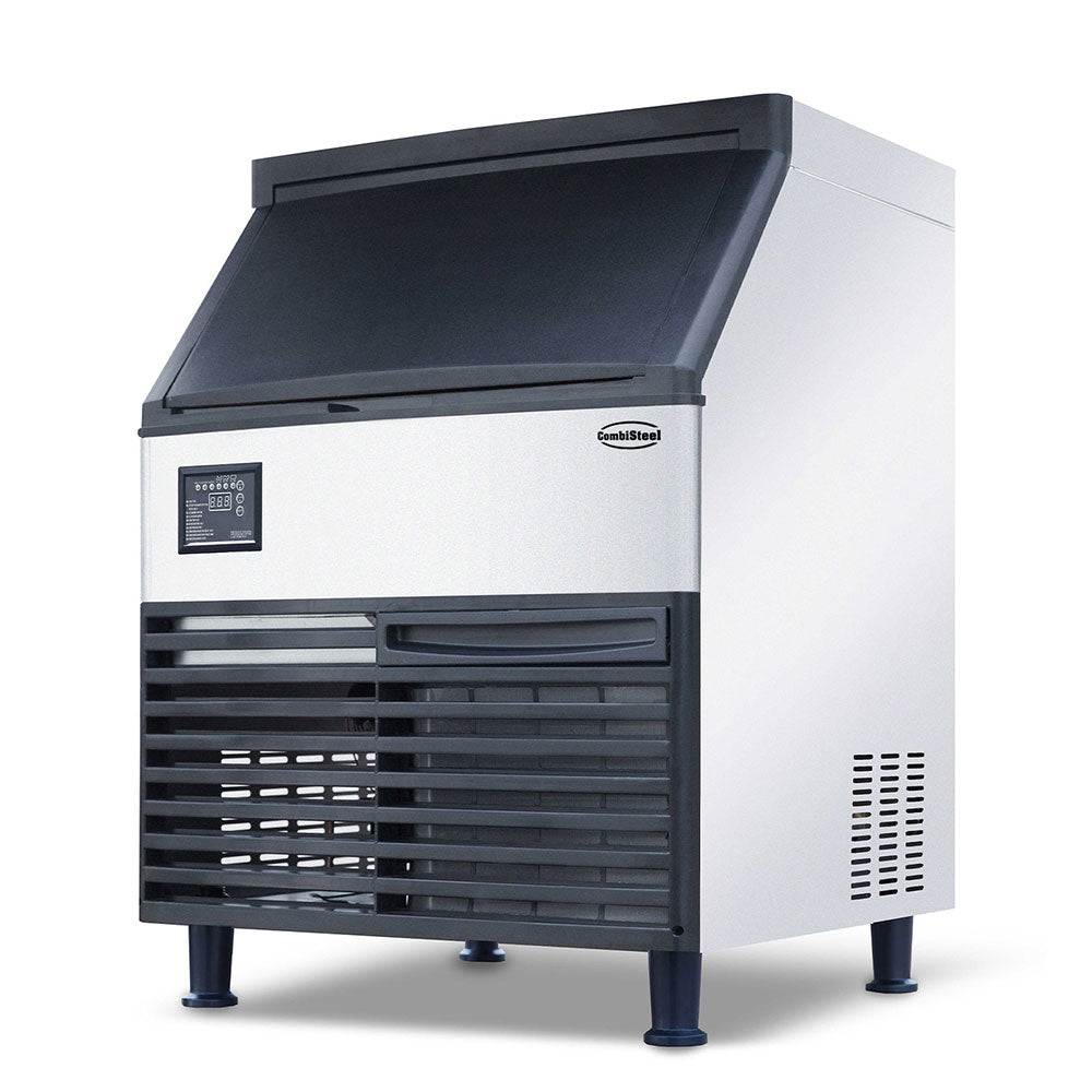 Machine à glaçons noire/grise 95kg/24h - refroidissement par air - cubes pleins