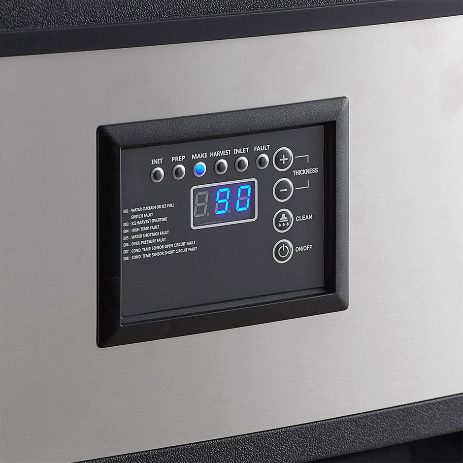 Machine à glaçons noire/grise 95kg/24h - refroidissement par air - cubes pleins