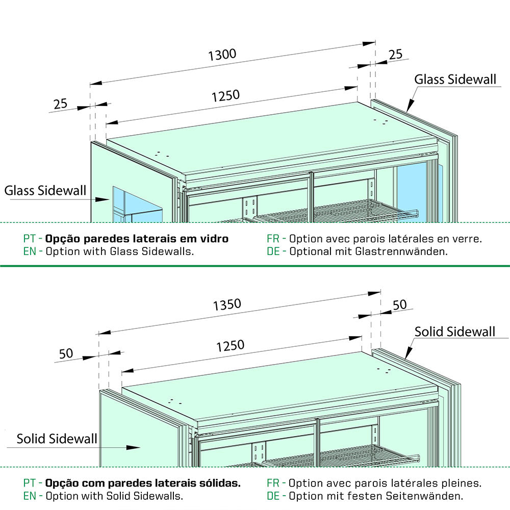 Vitrine réfrigérée murale Plug-In Premium noire modulable avec éclairage LED 520L 1300 **Subventionné**