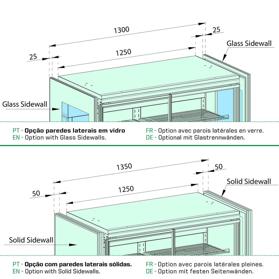 Vitrine réfrigérée murale Plug-In Premium noire modulable avec éclairage LED 520L 1300 **Subventionné**