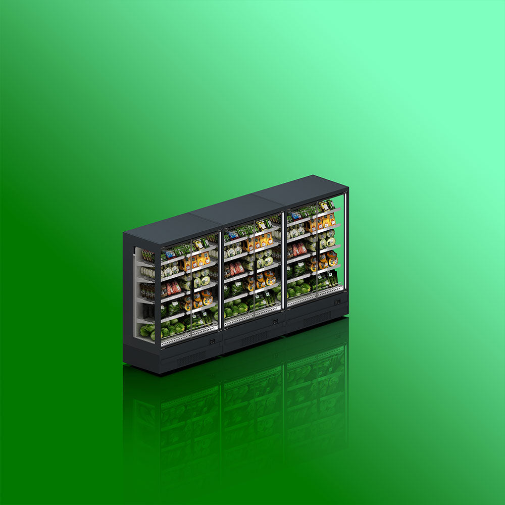 Vitrine réfrigérée murale Plug-In Premium noire modulable avec éclairage LED 520L 1300 **Subventionné**