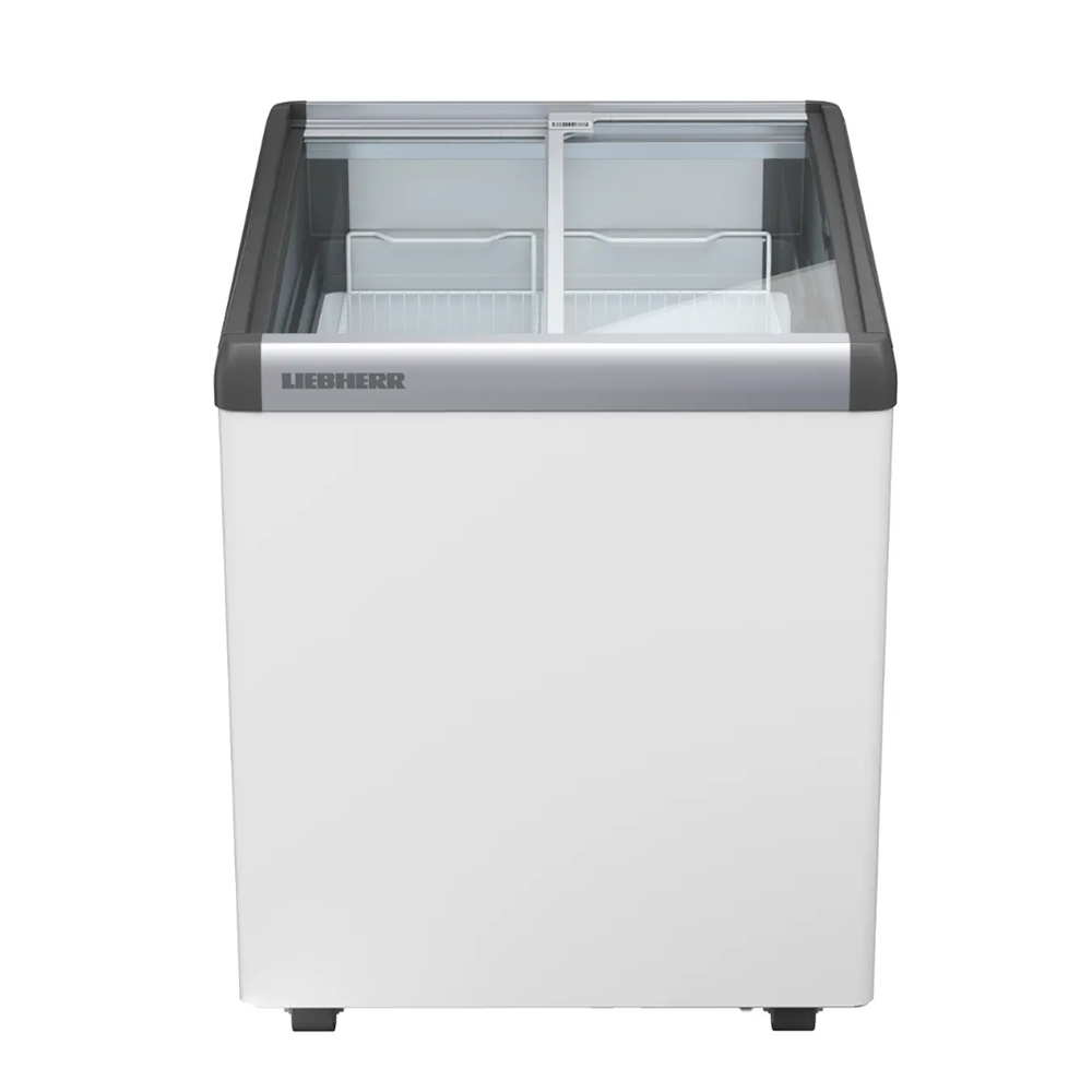 Congélateur pour crème glacée à roulettes vitré 138L 