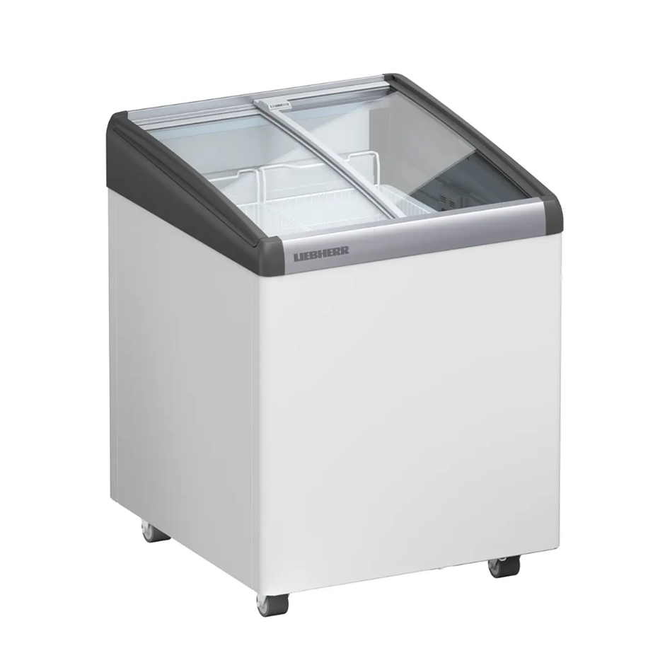 Congélateur pour crème glacée à roulettes vitré 138L 
