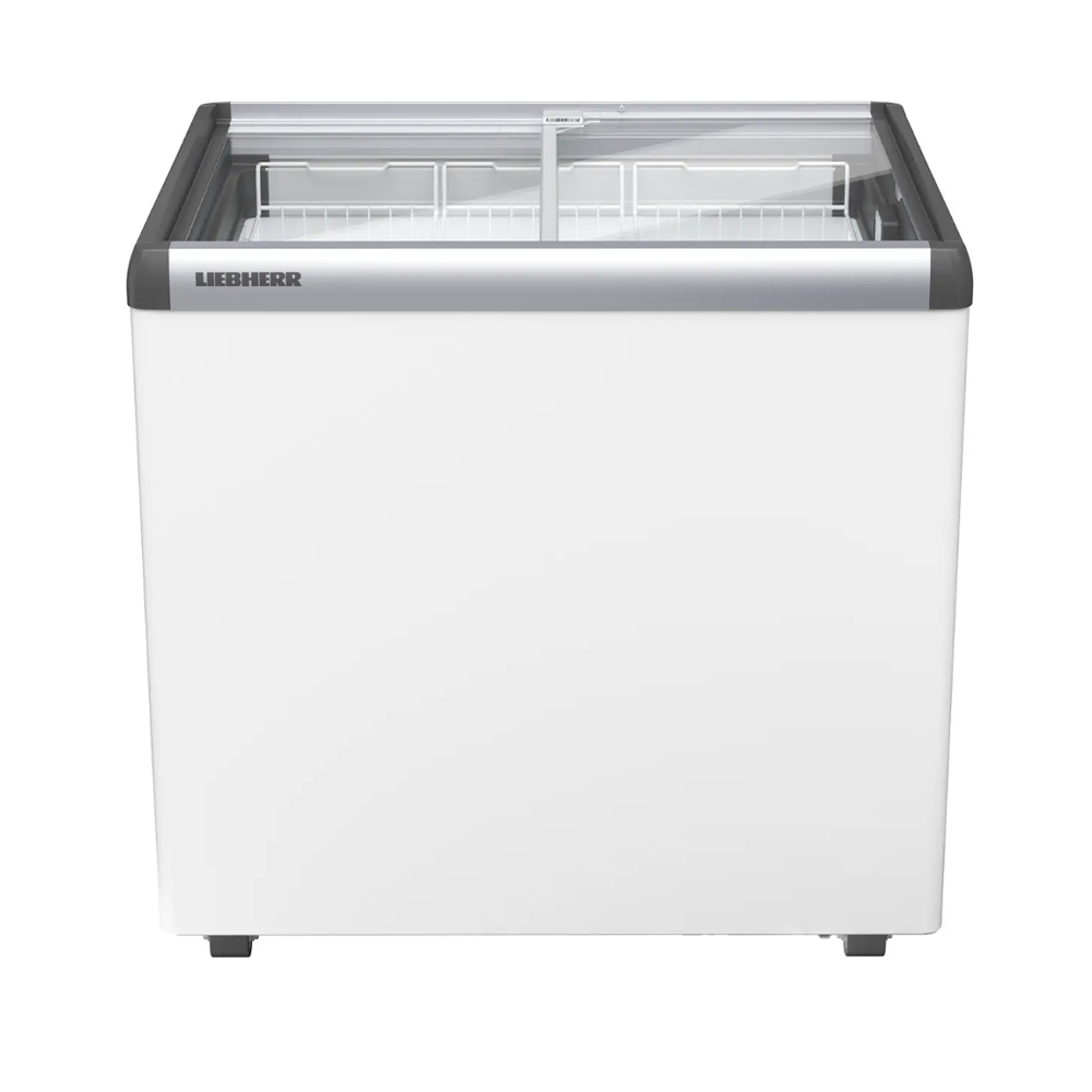 Congélateur pour crème glacée à roulettes vitré 219L 