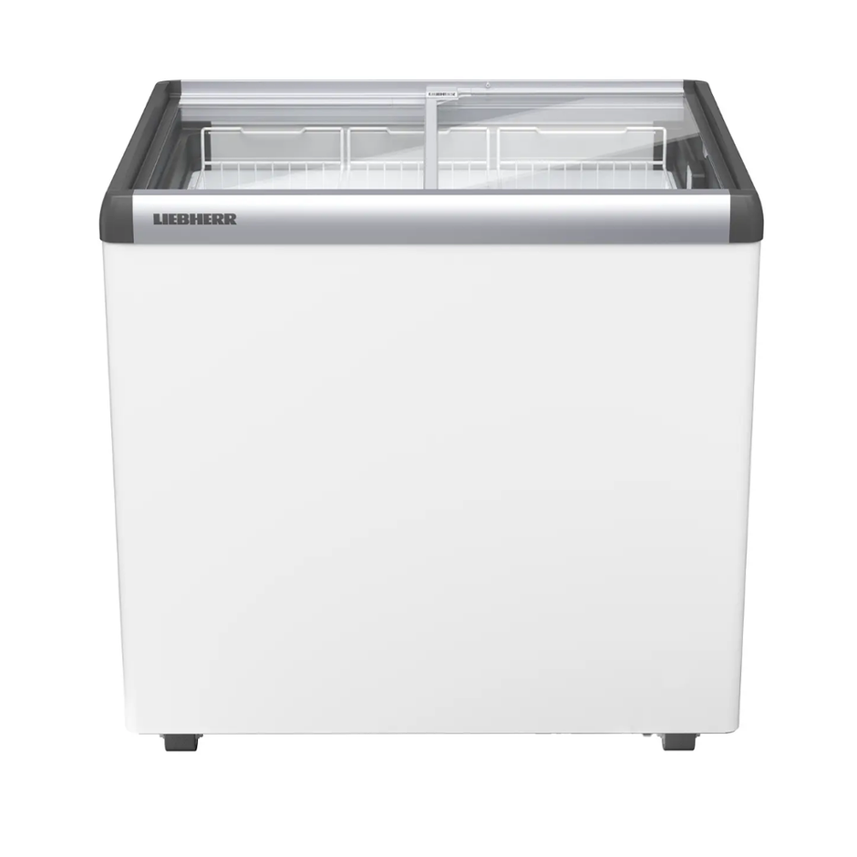 Congélateur pour crème glacée à roulettes vitré 219L 