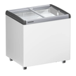 Congélateur pour crème glacée à roulettes vitré 219L 