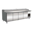 Saladette 4 portes refrigérée pour pizza en granit 12x1/3GN