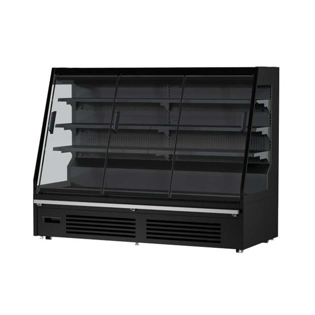 Vitrine réfrigérée de présentation noire avec portes coulissantes 1.9m