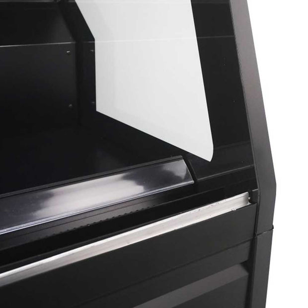 Vitrine réfrigérée de présentation noire avec portes coulissantes 1.9m