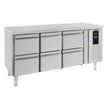 Bar réfrigéré sans rebord 6 tiroirs en inox avec pieds ENERGY LINE