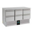 Bar réfrigéré sans rebord 6 tiroirs en inox sans pieds avec évaporateur ENERGY LINE