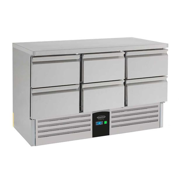 Bar réfrigéré sans rebord 6 tiroirs en inox sans pieds avec évaporateur ENERGY LINE