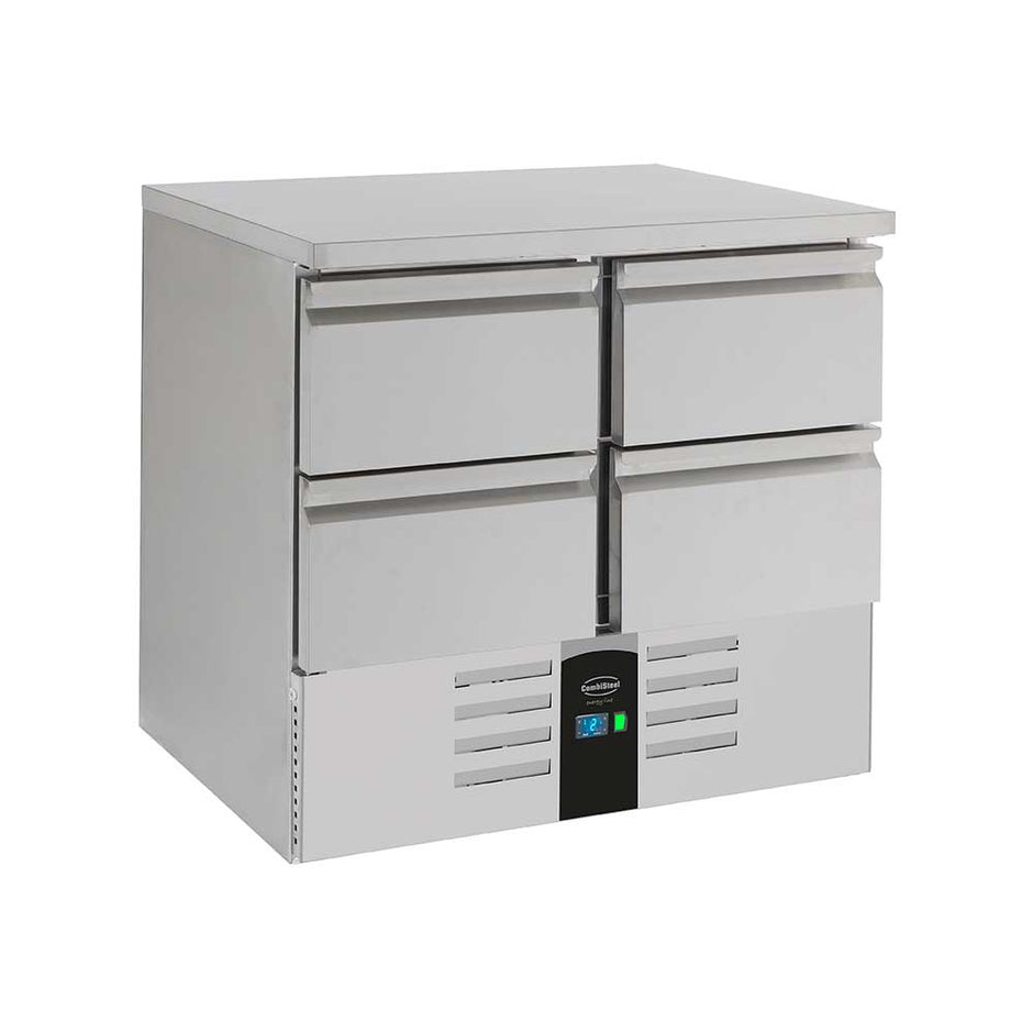 Bar réfrigéré sans rebord 4 tiroirs en inox sans pieds avec évaporateur ENERGY LINE