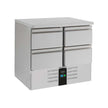 Bar réfrigéré sans rebord 4 tiroirs en inox sans pieds avec évaporateur ENERGY LINE