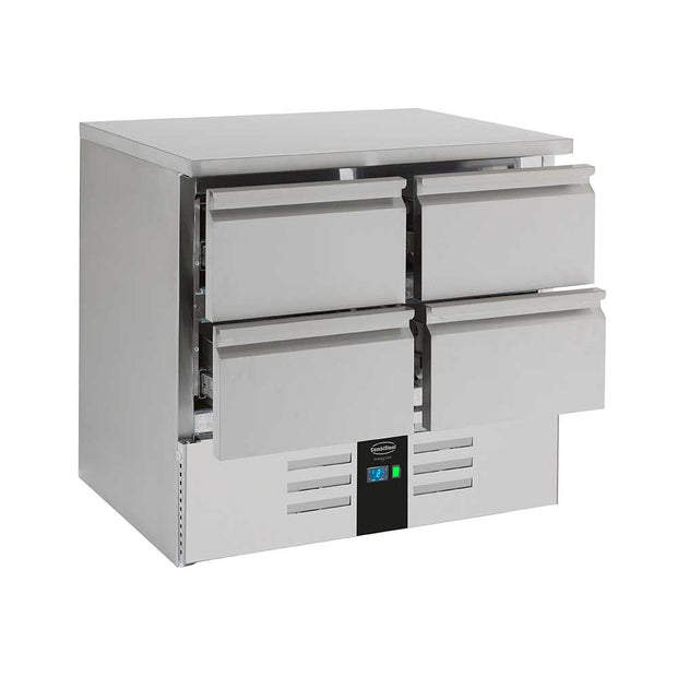 Bar réfrigéré sans rebord 4 tiroirs en inox sans pieds avec évaporateur ENERGY LINE