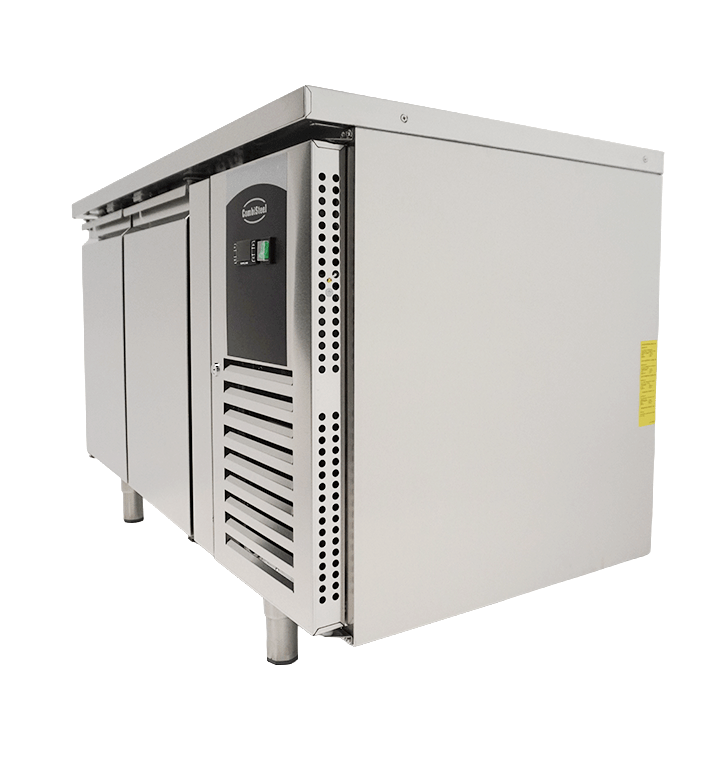 Bar réfrigéré sans rebord 2 portes en inox avec pieds ENERGY LINE
