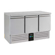 Bar réfrigéré sans rebord 3 portes en inox sans pieds avec évaporateur ENERGY LINE
