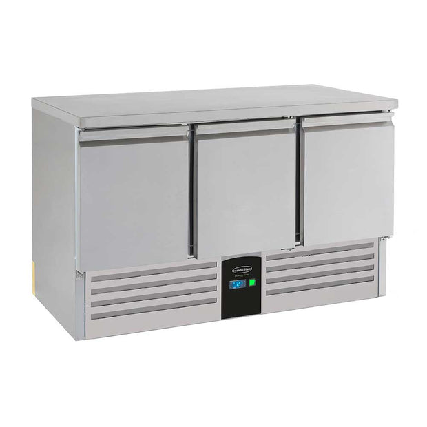 Bar réfrigéré sans rebord 3 portes en inox sans pieds avec évaporateur ENERGY LINE