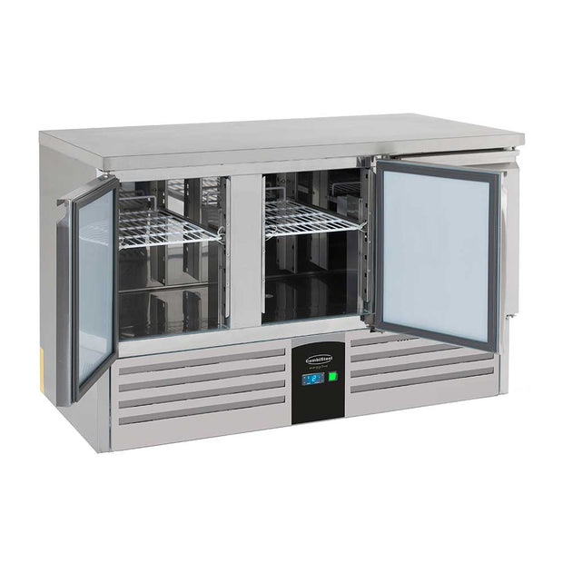 Bar réfrigéré sans rebord 3 portes en inox sans pieds avec évaporateur ENERGY LINE