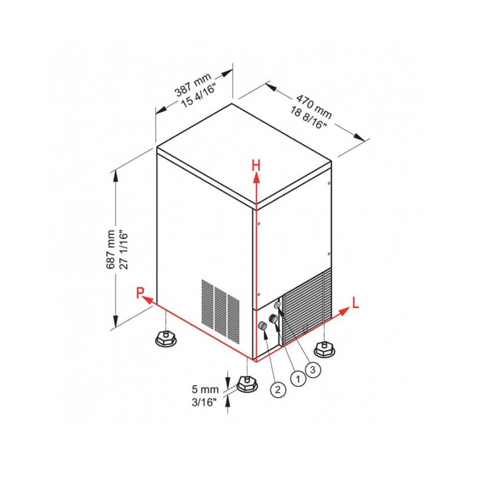 BREMA Eiswürfelbereiter - CB 249 W HC - 29 kg/24h - Volleiswürfel