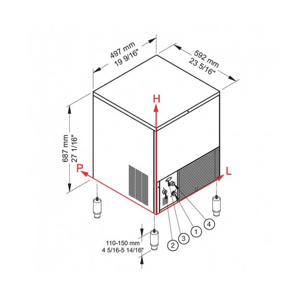 BREMA Eiswürfelbereiter - CB 316 A HC DP - 38 kg/24h - Volleiswürfel