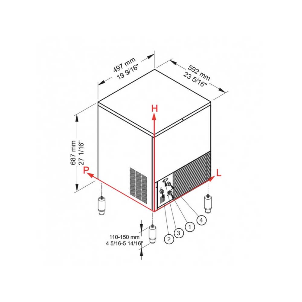 BREMA Eiswürfelbereiter - CB 416 A HC DP - 42 kg/24h - Volleiswürfel