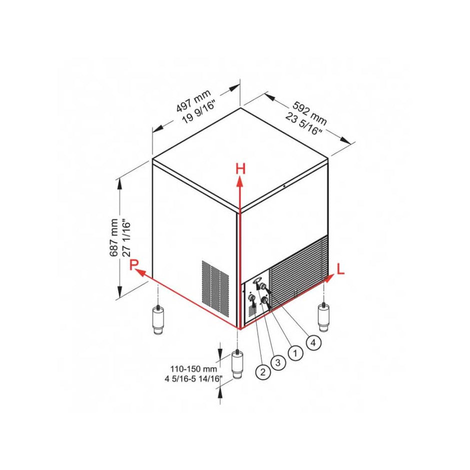 BREMA Eiswürfelbereiter - CB 416 A HC DP - 42 kg/24h - Volleiswürfel