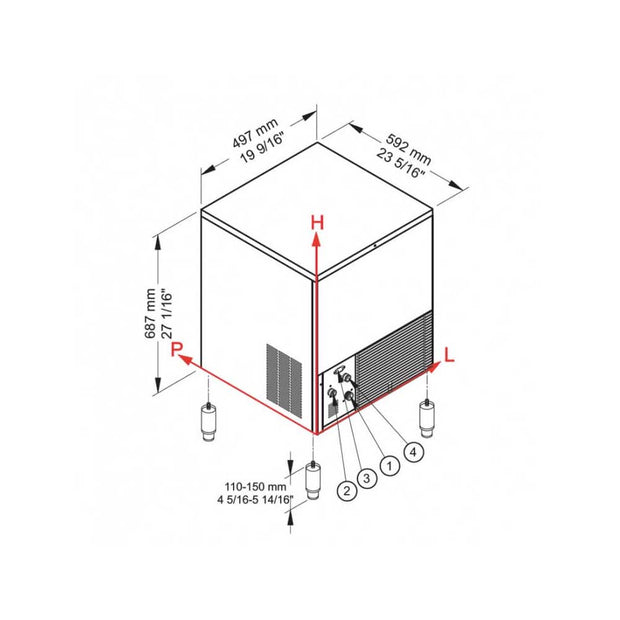 BREMA Machine à glaçons - CB 416 A HC DP - 42 kg/24h - glaçons pleins