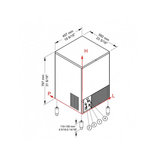 BREMA Machine à glaçons - CB 425 A HC - 48 kg/24h - glaçons pleins