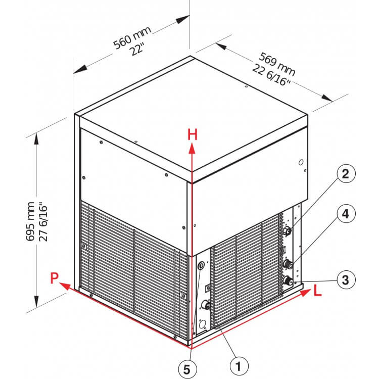 BREMA Machine à pépites de glace - TM 250 W HC - 245 kg/24h - pépites de glace