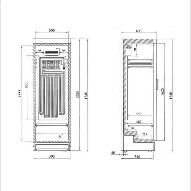 FORS Réfrigérateur à vin, porte pleine, noir, 1 zone - WK 184118 N - 
118 bouteilles