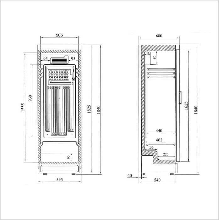 FORS Réfrigérateur à vin, porte pleine, noir, 1 zone - WK 184118 NG - 
118 bouteilles